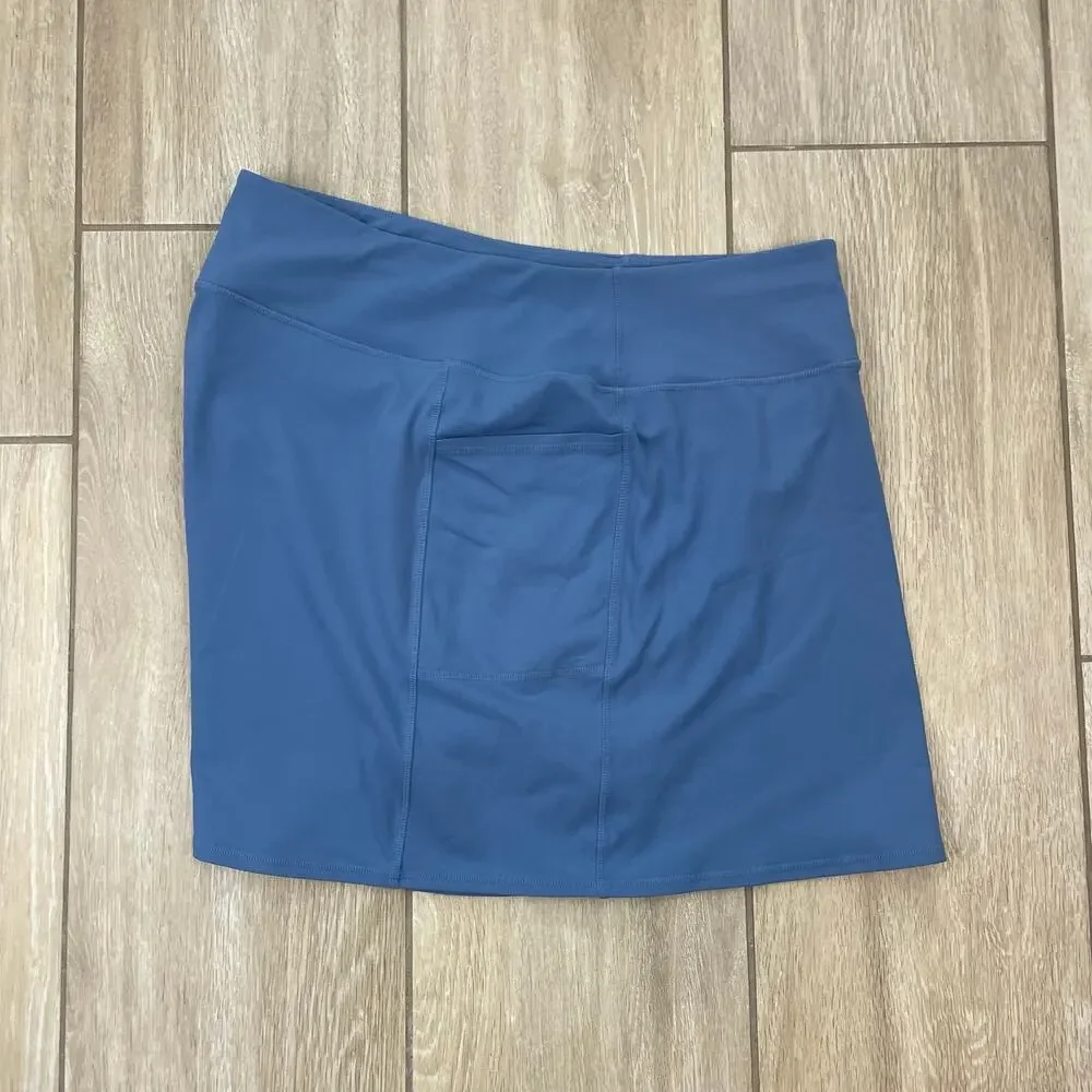 Skechers GO WALK Golf Skort Womens XL Blue Athletic Tennis Skirt Shorts Pocket